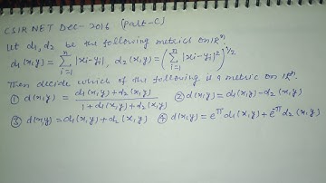 CSIR NET December 2016 || Part C || Metric Space || Real Analysis