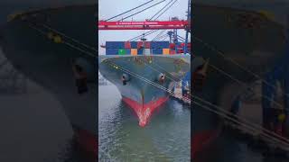 Karachi gateway terminal at container ship merchant navy blue #sea #ship #shahabkhanofficial