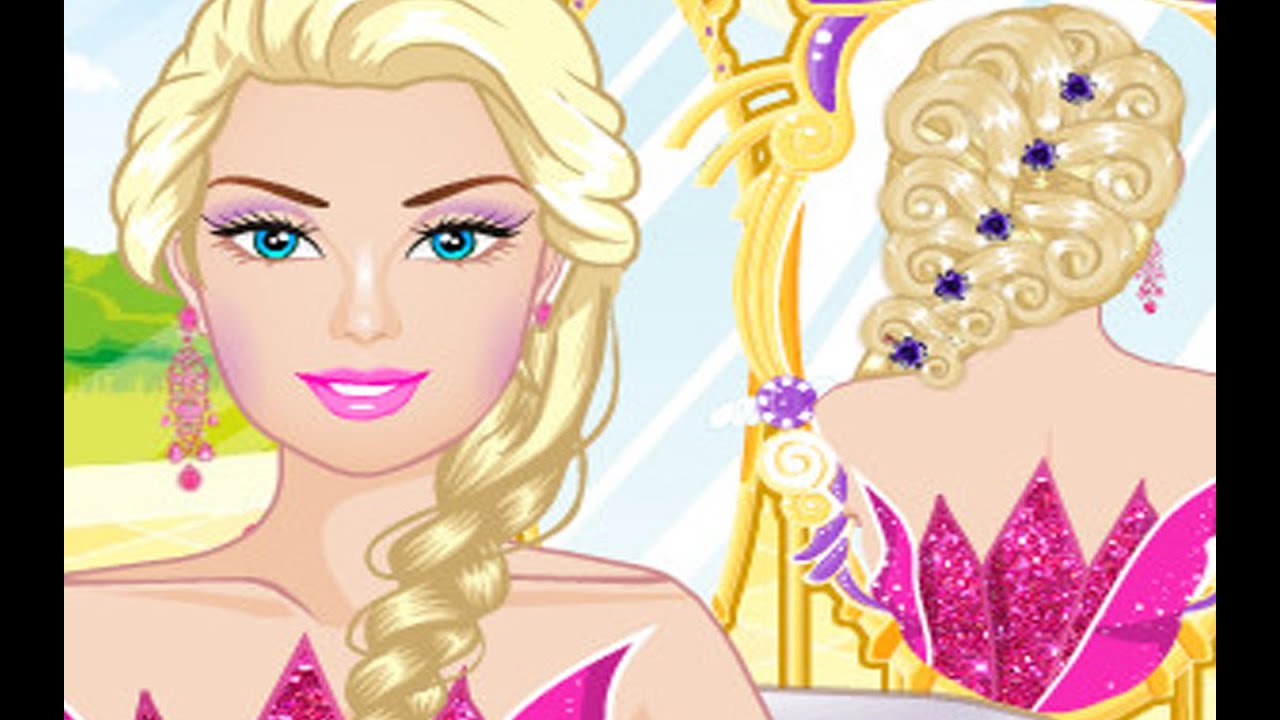 Barbie Romantic Hairstyles Games for Girls - YouTube