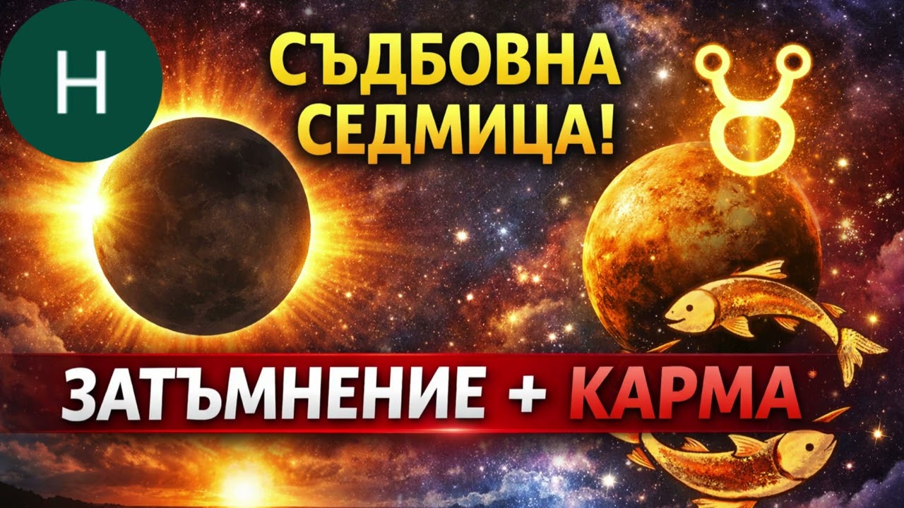 🌟Седмичен хороскоп 16–22 февруари 2026 ⚡ Слънчево затъмнение + Венера със Северен възел в Риби