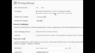 WordPress writing settings