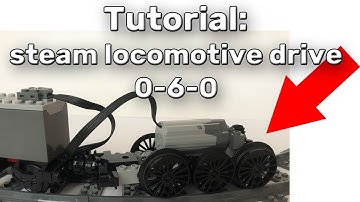 Lego train moc build tutorial - steam locomotive drive 0-6-0