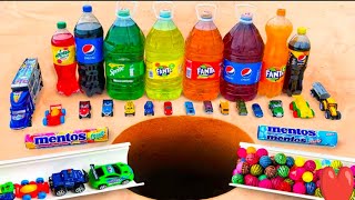 Experiment: Big Toothpaste Eruption From Giant Coca-Cola ASMRCars, Mtn Dew, Fanta, Cola and Mentos