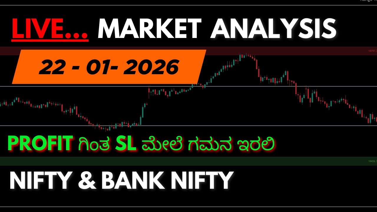 Nifty & Bank nifty with S.R Level Live ಕನ್ನಡದಲ್ಲಿ 22 - Jan - 2026 | Stock Market | wavetraderkannada
