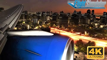 Microsoft Flight Simulator 2020 *MAXIMUM NIGHT GRAPHICS* San Diego 777-200ER Approach | 4K