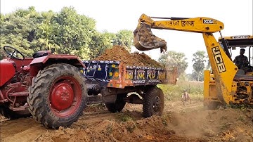 New Jcb 3dx Backhoe Machine Loading Mud In Mahindra 475 DI Tractor | Jcb | Jcb Tractor | Tractor Jcb