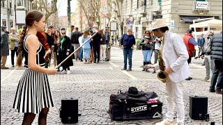 Karolina Protsenko - Behind of Scenes of Her Street Performance