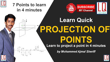 Projection of Points | Engineering Drawing | Tutorial | Learn Quick | By Sheriff