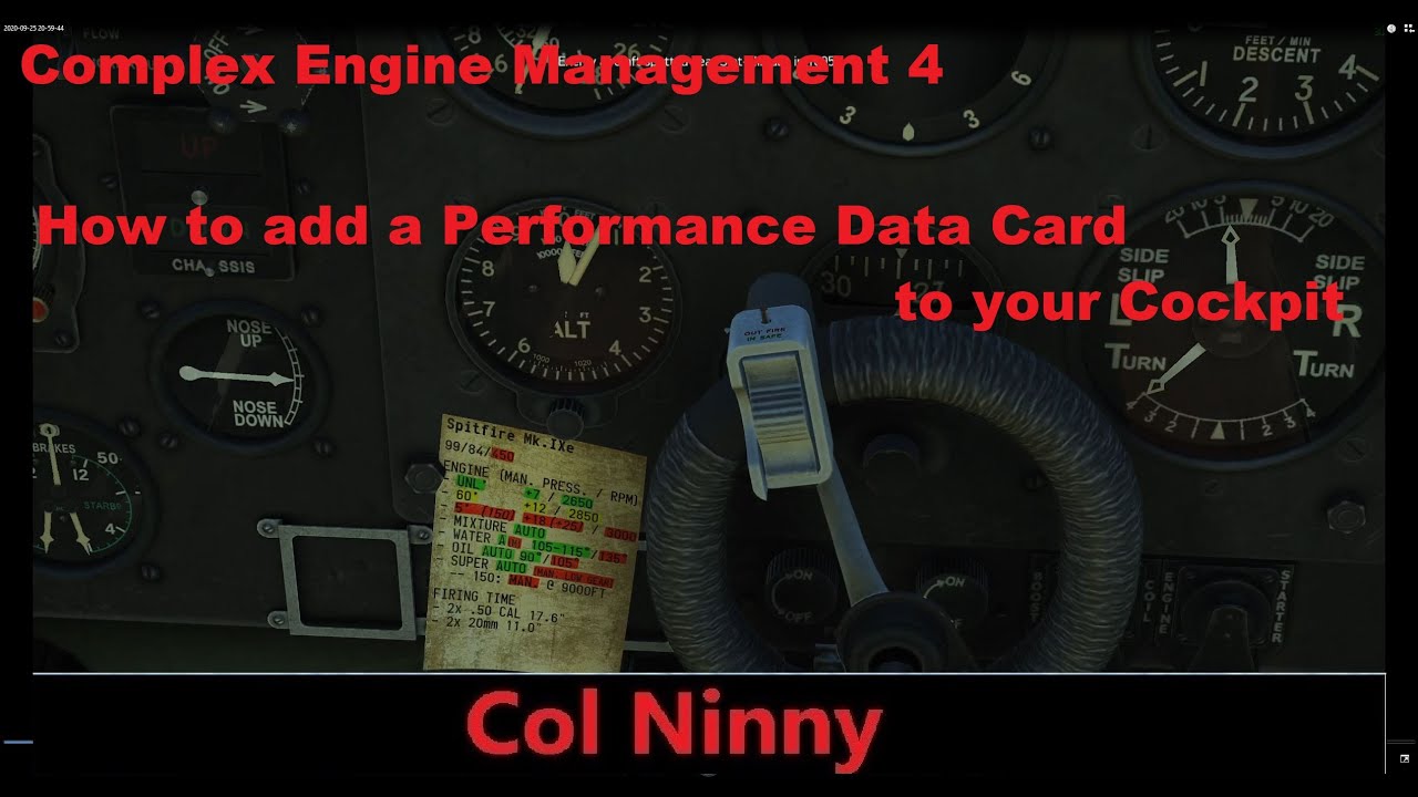 (90) IL-2 Complex Engine management 4 - How to add a Performance Data Card to your Cockpit
