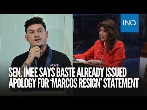 Sen. Imee says Baste already issued apology for ‘Marcos resign’ statement