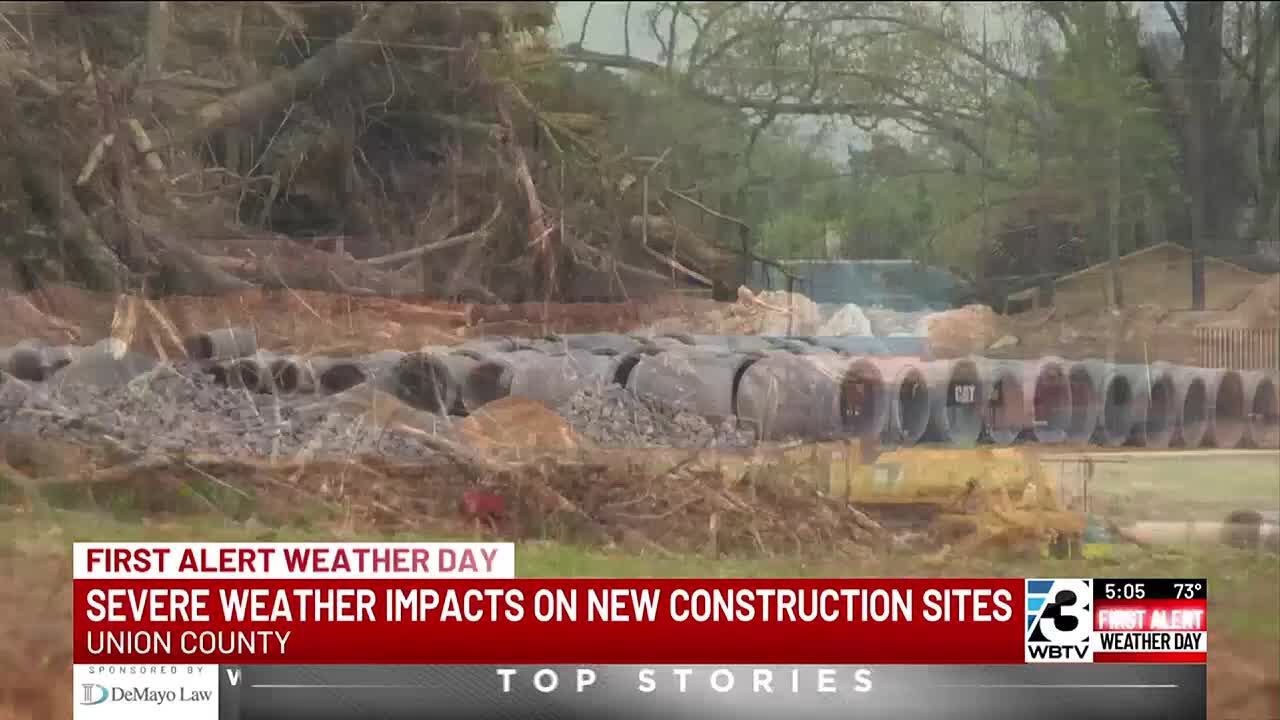 Severe weather impacts on local construction sites