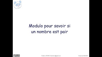 Python - Modulo pour savoir si un nombre est pair