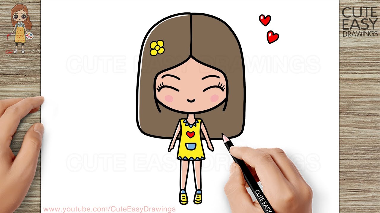 A girl drawing easy Cut Out Stock Images & Pictures - Alamy