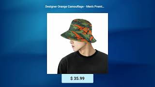 Designer Orange Camouflage - Men's Premium Bucket Hat