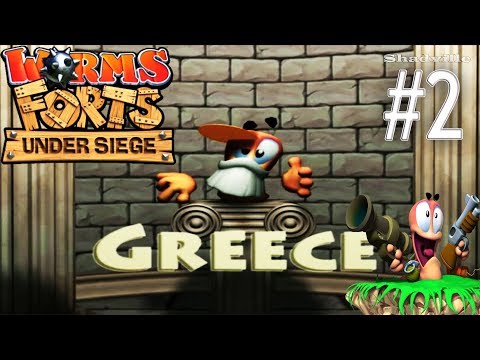Worms Forts: Under Siege Прохождение #2: Греция