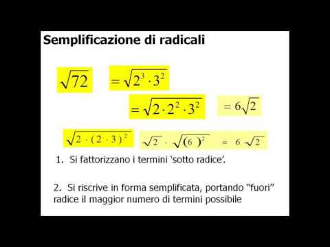 Video: Come Semplificare La Radice Quadrata