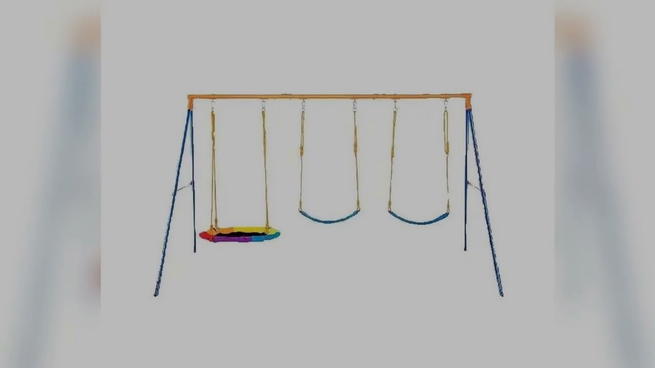 A must-have product! SucceBuy Swing Sets for Backyard 600lbs Capacity Swing Set with 1 Saucer Swin