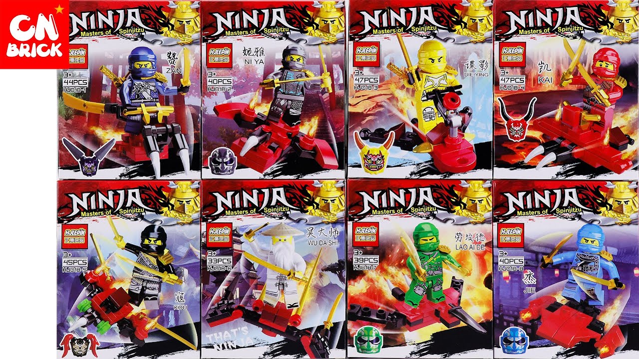 Unoffical Lego Ninja Go Minfigures Set 8 in 1 To Dragon Hjlepin