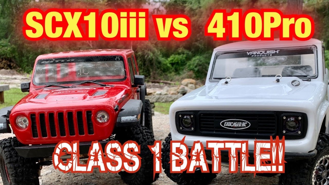 Scx10iii vs Vanquish 410 Pro CLASS 1 BATTLE! - YouTube