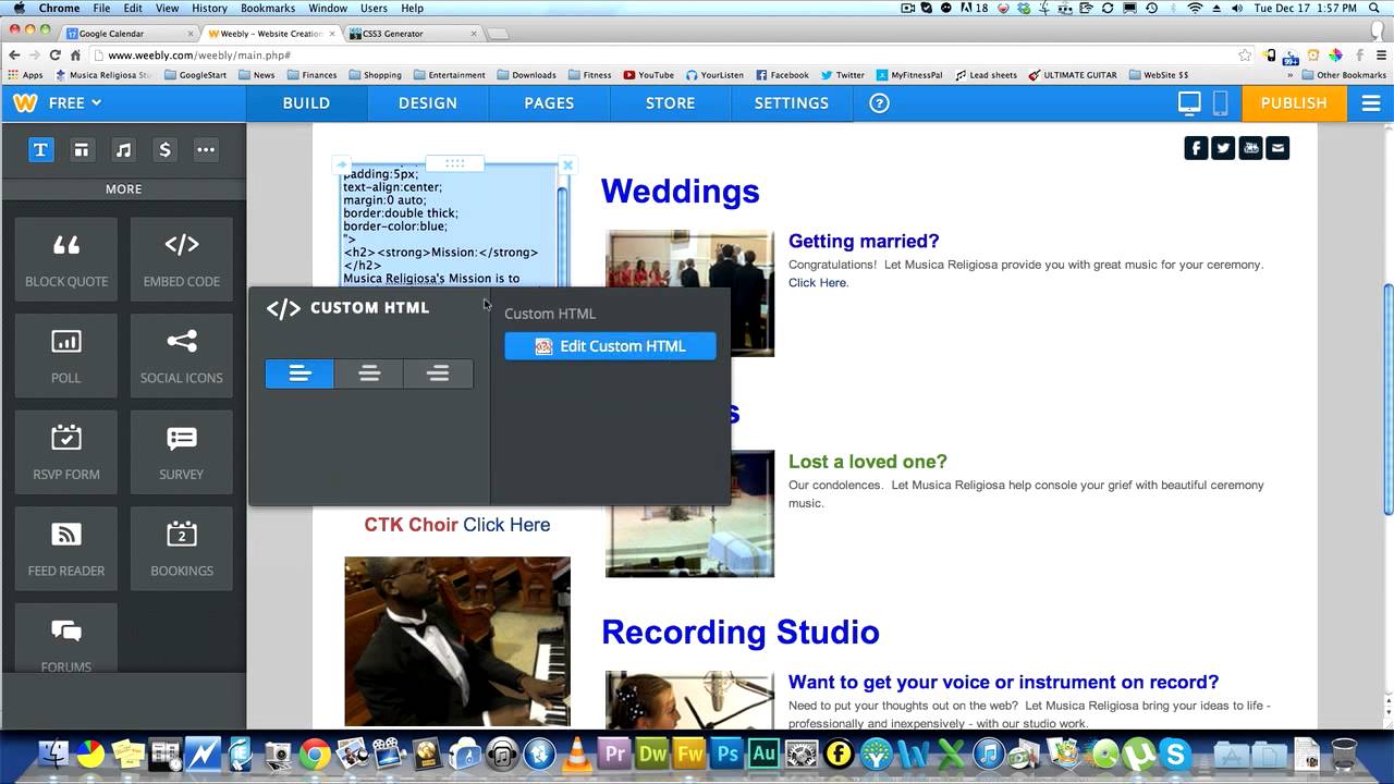 Add Custom Divs to Weebly