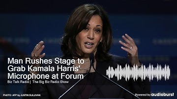 Man Rushes Stage to Grab Kamala Harris