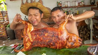 Roasted Whole Pig Eating Delicious In My Village