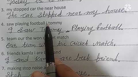 Class 1 st English Rearrange the words. Video no 4 pg no.48.