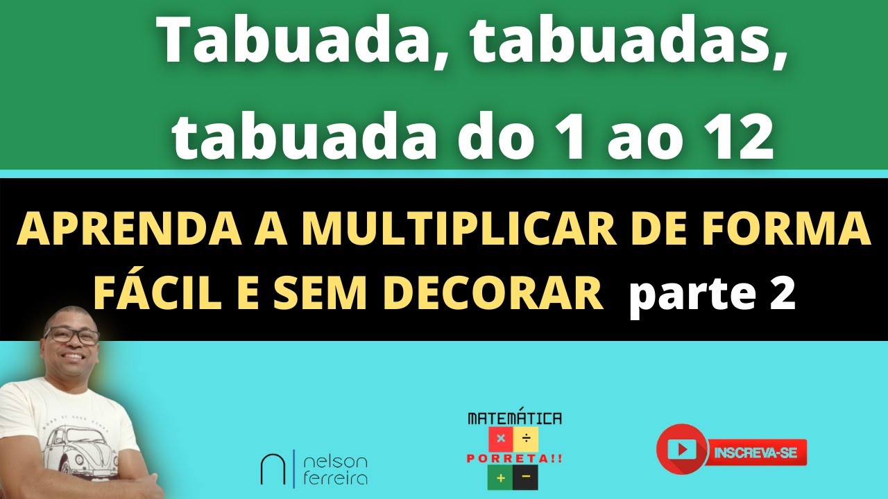 Tabuada de multiplicação do 1 ao 12 - Ponto do Conhecimento