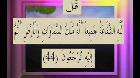 القرآن الكريم سورة الزمر الاية 44