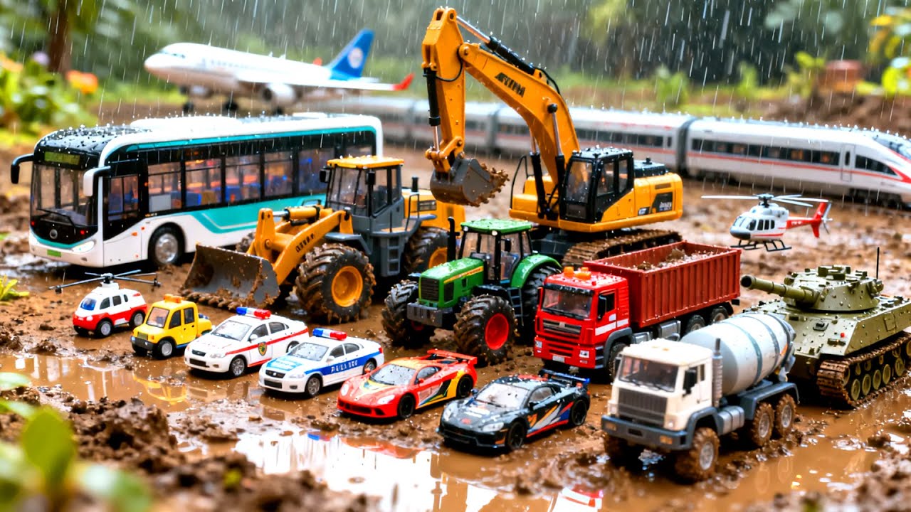 Машинки для детей 🚗 | Полицейская машина, скорая помощь, пожарная машина, школьный автобус едут п...