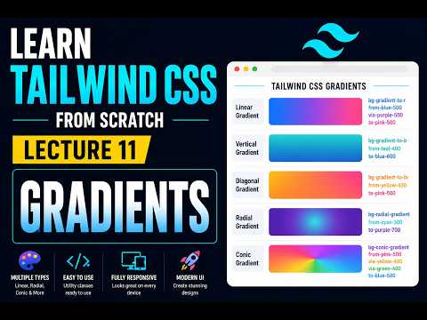 Tailwind CSS Tutorial for Beginners | Gradients in Tailwind CSS 🌈 | Lecture 11