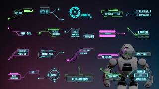 Free Hi Tech HUD Titles - Sci-Fi Neon Title Pack (Ae, Pr, Dr, FCPX)