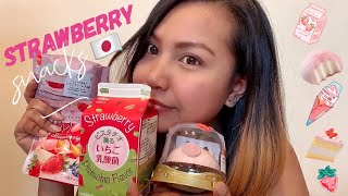 Taste testing strawberry snacks at 7-ELEVEN Japan  STRAWBERRY REVIEW AND FIRST IMPRESSIONS