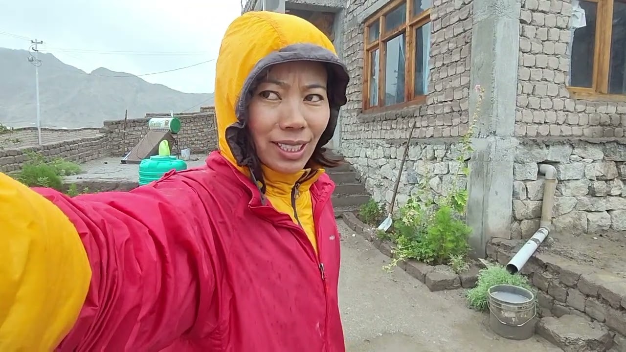 2 days of nonstop rain in Leh … even the mud bricks broke😭