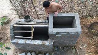 Primitive Technology:Tank from Brick-Part 3!Smoothing!Primitive life-wilderness!