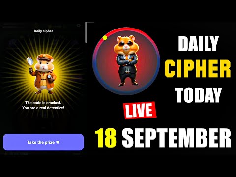 LIVE 18 September Daily Cipher Hamster Kombat | 18 Sept Daily Cipher 18 Sept Mini Game Daily Combo