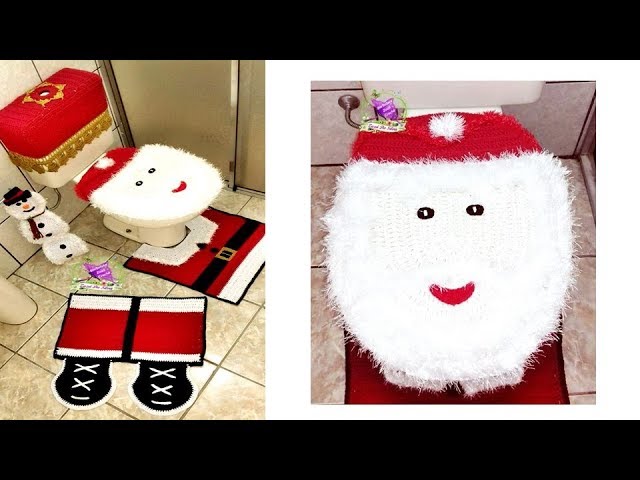 Jogo de Banheiro Papai Noel em crochê – Gráficos e Receitas – Artes Manuais