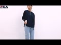 【FILA/フィラ】2WAY 前後着用可能 ブランドロゴ刺繡 ルーズフィット Tシャツ ヘンリーネックロンT fl1955 outfit