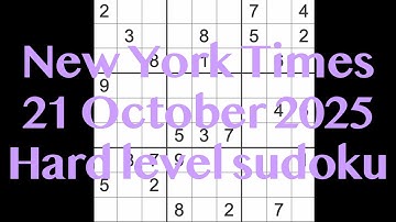 Sudoku solution – New York Times 21 October 2025
