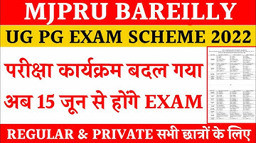 Revised exam scheme mjpru 2022 | mjpru new exam schedule 2022