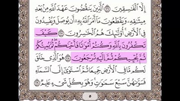 سورة البقرة من 27 - 28 مكررة خمس مرات للحفظ