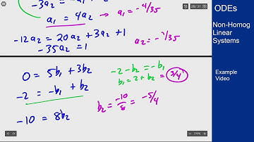 Differential Equations - Example Video - Non-Homogeneous Linear Systems