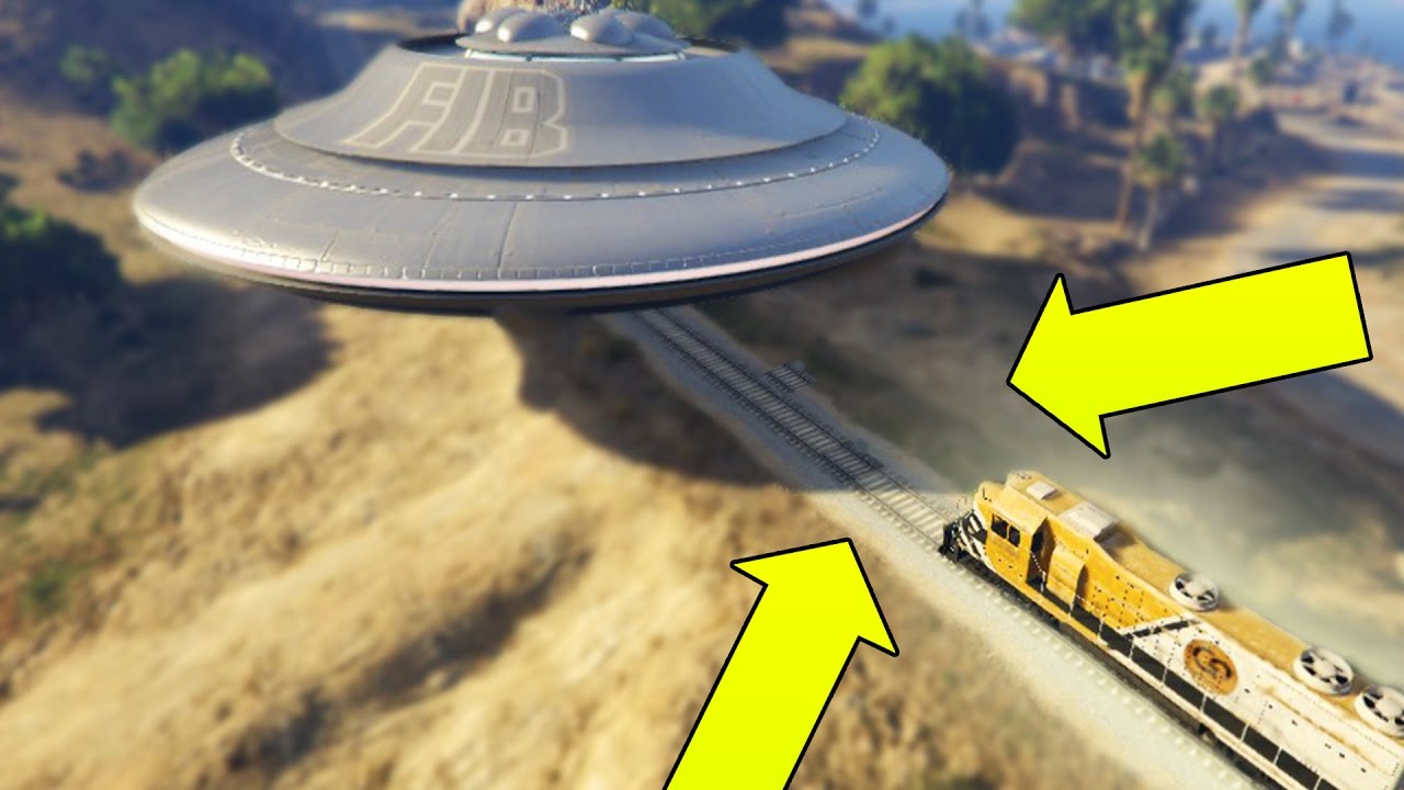 CAN A UFO STOP THE TRAIN IN GTA 5? funny moments in soccer