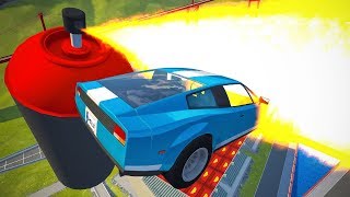 Jumping through Red Giant Spray Paint Crashes - BeamNG drive (high speed crashes)