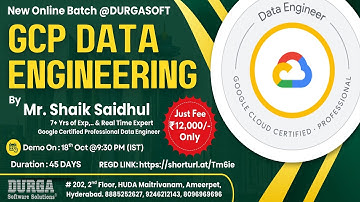 GCP DATA ENGINEERING Online Training @ DURGASOFT