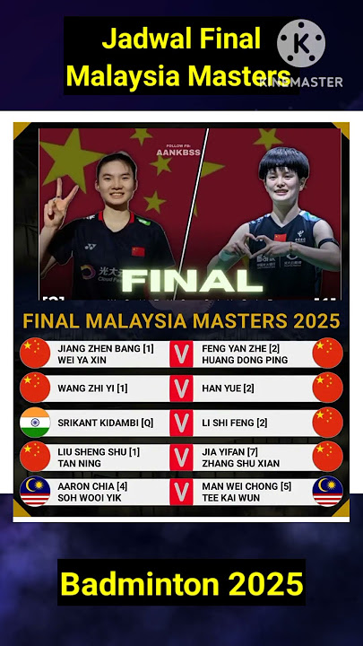 Jadwal Final Malaysia Masters 2025 #badmintolovers