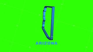 Arizona USA federal state map outline animation. Motion graphics.