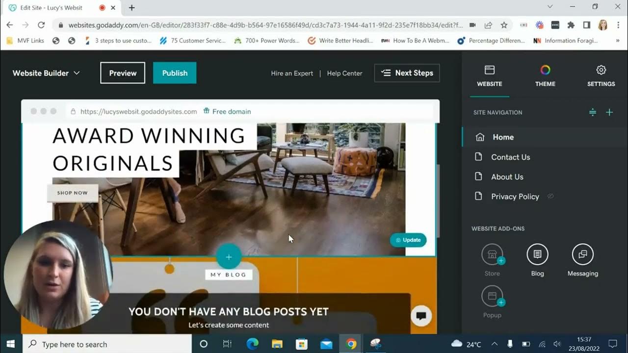 how-to-set-up-a-free-godaddy-website-3-minute-demo-2022-youtube