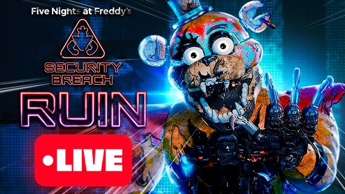 FNAF Security Breach DLC Ruin ao VIVO PARTE 1! Início Gameplay de Five  Nights at Freddys SB em Live! 