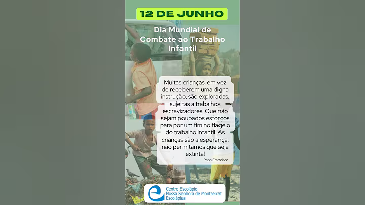 12 de Junho - Dia Mundial de Combate ao Trabalho Infantil
